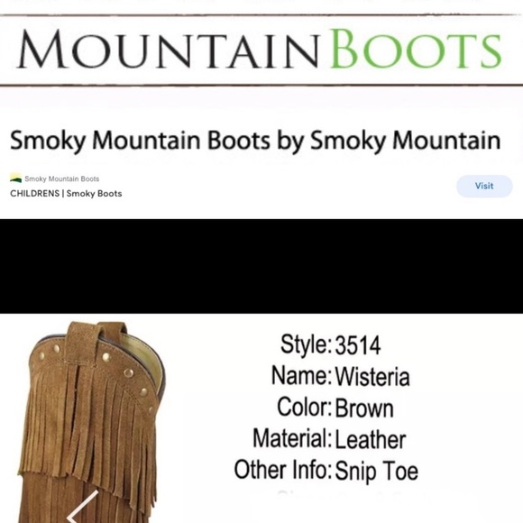 SMOKEY MOUNTAIN BROWN LEATHER FRINGE STUDDED COWGIRL COUNTRY WISTERIA BOOTS - Picture 16 of 16